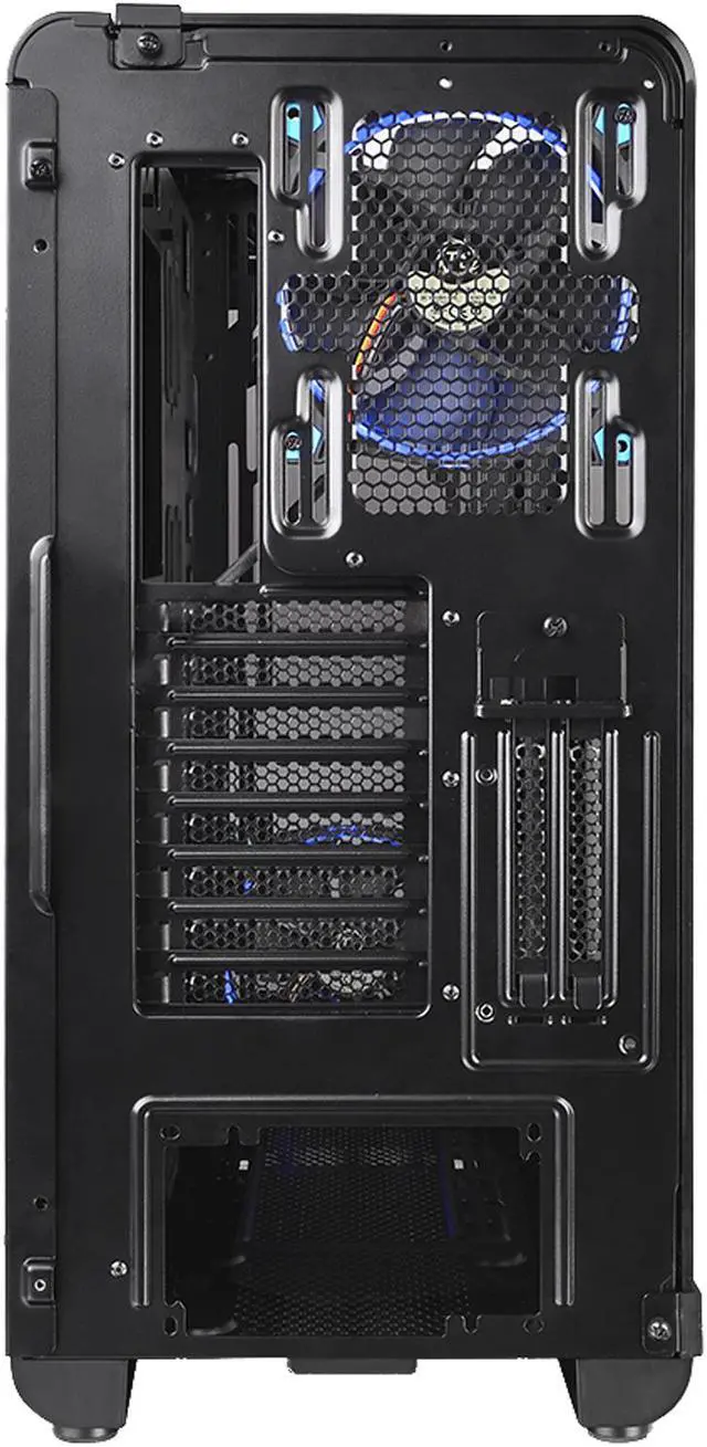 Alt view image 13 of 13 - Thermaltake View 37 Riing Edition Gull Wing Window E-ATX Vertical GPU Modular Black Gaming Mid Tower Computer Case CA-1J7-00M1WN-00