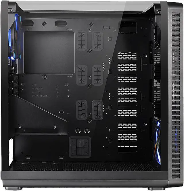 Alt view image 3 of 13 - Thermaltake View 37 Riing Edition Gull Wing Window E-ATX Vertical GPU Modular Black Gaming Mid Tower Computer Case CA-1J7-00M1WN-00
