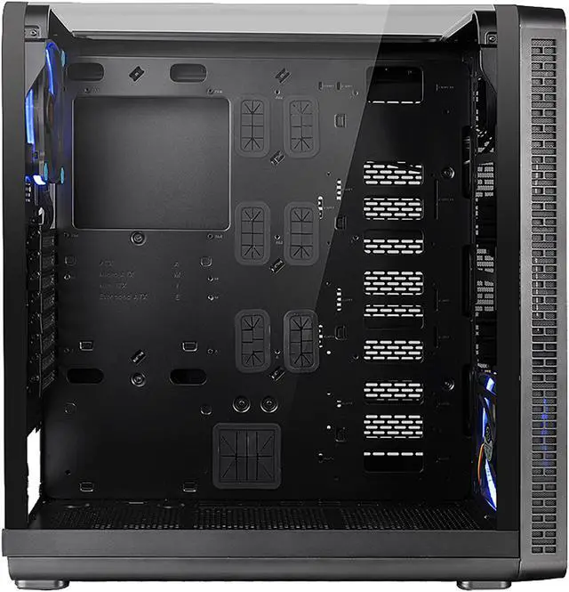 Alt view image 4 of 13 - Thermaltake View 37 Riing Edition Gull Wing Window E-ATX Vertical GPU Modular Black Gaming Mid Tower Computer Case CA-1J7-00M1WN-00