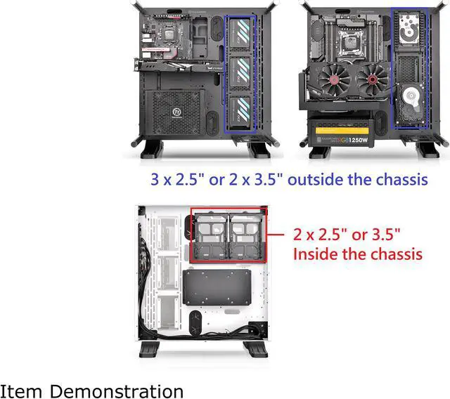 Alt view image 16 of 19 - Thermaltake Core P3 TG Snow ATX Open Frame Panoramic Viewing Tt LCS Certified Gaming Computer Case CA-1G4-00M6WN-05