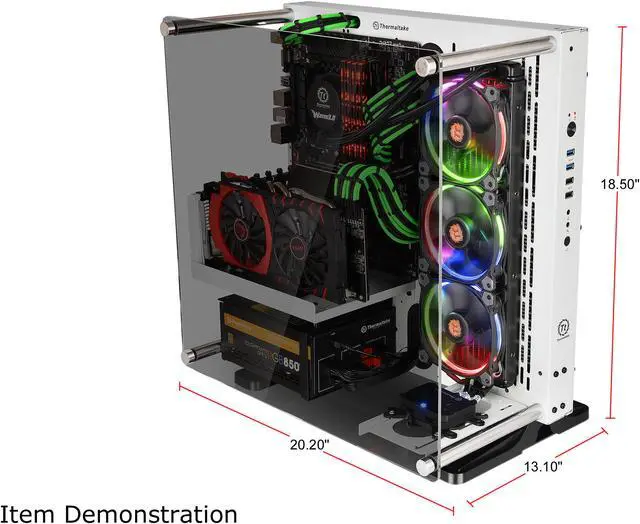 Alt view image 19 of 19 - Thermaltake Core P3 TG Snow ATX Open Frame Panoramic Viewing Tt LCS Certified Gaming Computer Case CA-1G4-00M6WN-05