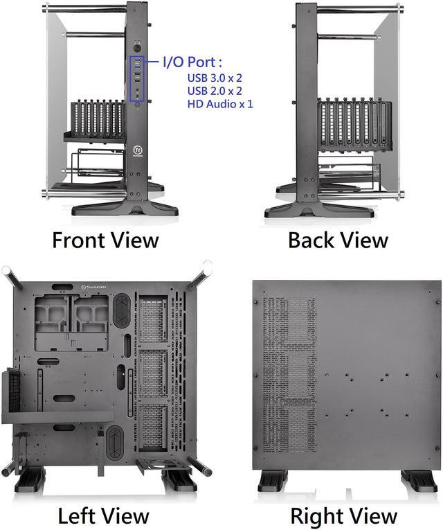 Alt view image 13 of 16 - Thermaltake Core P3 TG Black ATX Open Frame Panoramic Viewing Tt LCS Certified Gaming Computer Case CA-1G4-00M1WN-06