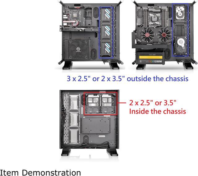Alt view image 14 of 16 - Thermaltake Core P3 TG Black ATX Open Frame Panoramic Viewing Tt LCS Certified Gaming Computer Case CA-1G4-00M1WN-06