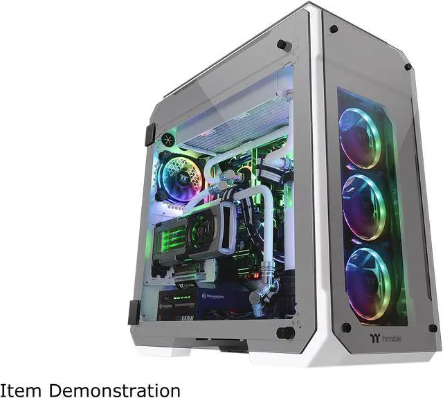 Alt view image 14 of 15 - Thermaltake View 71 Tempered Glass Snow Edition 4-Sided Tempered Glass E-ATX Vertical GPU Modular Gaming Full Tower Computer Case CA-1I7-00F6WN-00