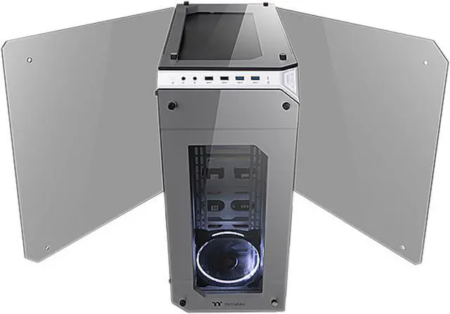 Alt view image 8 of 15 - Thermaltake View 71 Tempered Glass Snow Edition 4-Sided Tempered Glass E-ATX Vertical GPU Modular Gaming Full Tower Computer Case CA-1I7-00F6WN-00