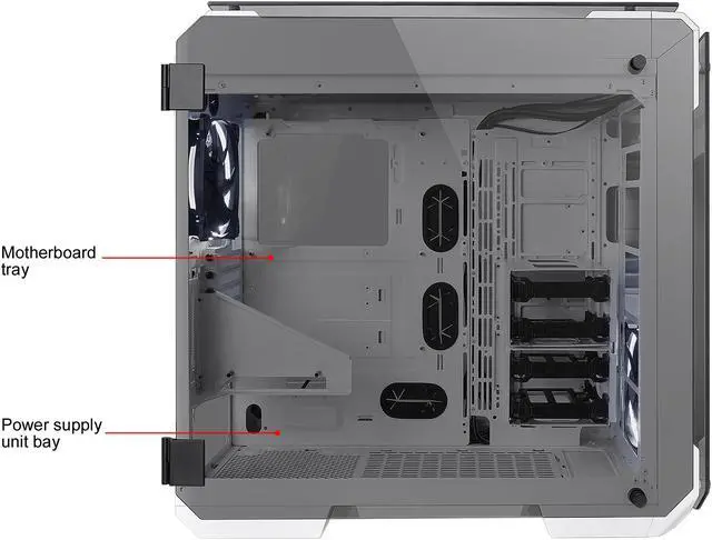 Alt view image 5 of 15 - Thermaltake View 71 Tempered Glass Snow Edition 4-Sided Tempered Glass E-ATX Vertical GPU Modular Gaming Full Tower Computer Case CA-1I7-00F6WN-00