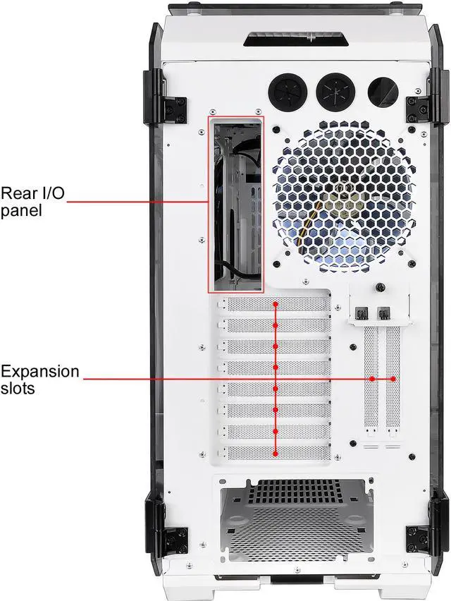 Alt view image 13 of 15 - Thermaltake View 71 Tempered Glass Snow Edition 4-Sided Tempered Glass E-ATX Vertical GPU Modular Gaming Full Tower Computer Case CA-1I7-00F6WN-00