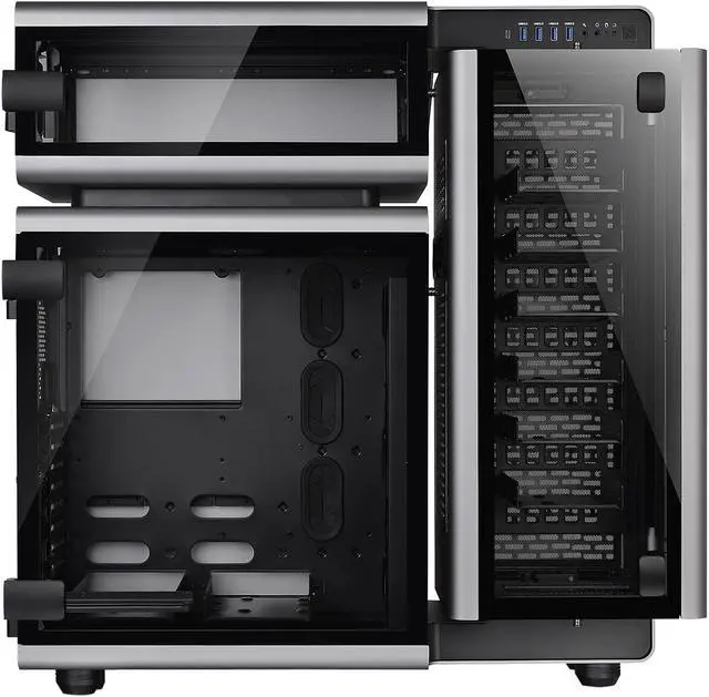 Alt view image 3 of 11 - Thermaltake Level 20 Tempered Glass E-ATX Aluminum Vertical GPU Chamber Concept Full Tower Modular Gaming Computer Case CA-1J9-00F9WN-00