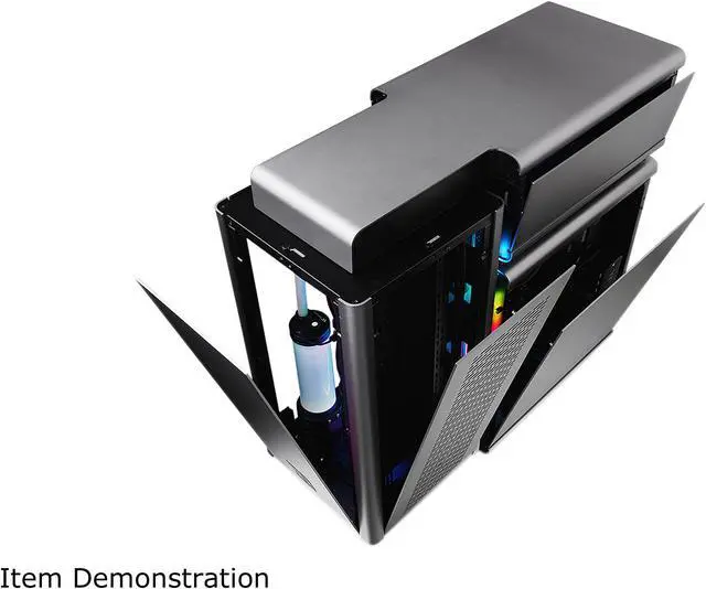 Alt view image 7 of 11 - Thermaltake Level 20 Tempered Glass E-ATX Aluminum Vertical GPU Chamber Concept Full Tower Modular Gaming Computer Case CA-1J9-00F9WN-00