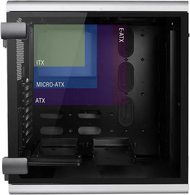 Alt view image 9 of 11 - Thermaltake Level 20 Tempered Glass E-ATX Aluminum Vertical GPU Chamber Concept Full Tower Modular Gaming Computer Case CA-1J9-00F9WN-00