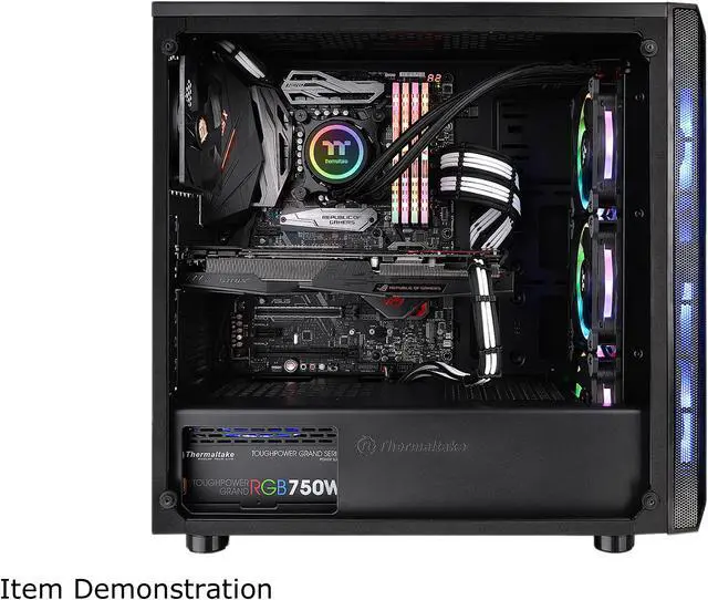 Alt view image 6 of 14 - Thermaltake Versa J23 Tempered Glass RGB Edition CA-1L6-00M1WN-01 Black Steel / Tempered Glass ATX Mid Tower Computer Case