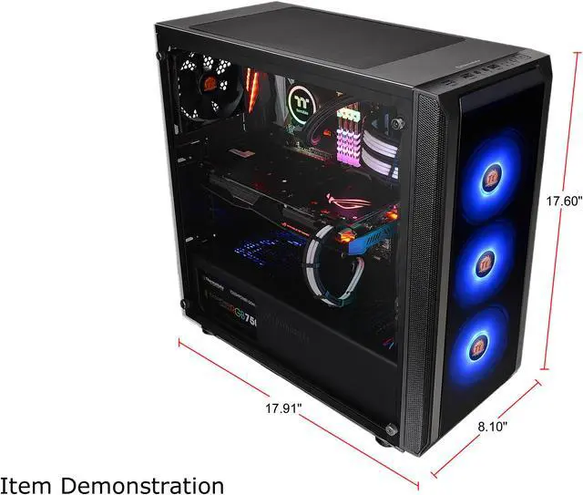 Alt view image 10 of 14 - Thermaltake Versa J23 Tempered Glass RGB Edition CA-1L6-00M1WN-01 Black Steel / Tempered Glass ATX Mid Tower Computer Case