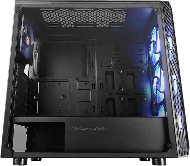 Alt view image 4 of 14 - Thermaltake Versa J23 Tempered Glass RGB Edition CA-1L6-00M1WN-01 Black Steel / Tempered Glass ATX Mid Tower Computer Case