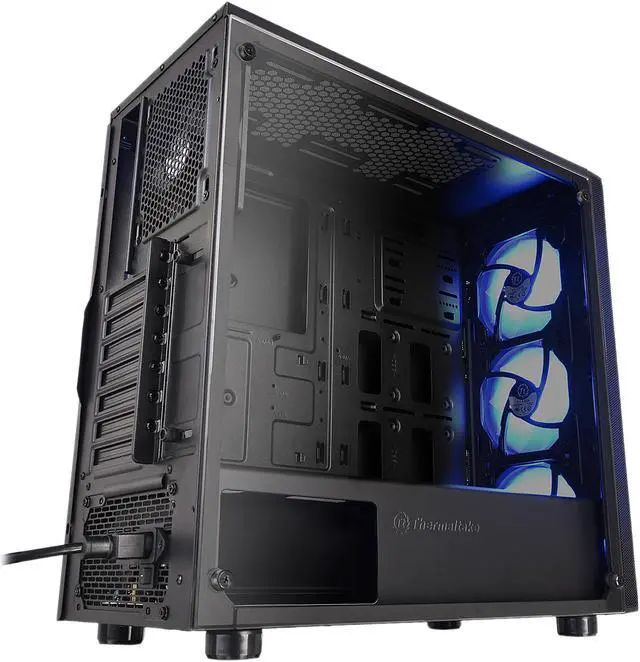 Alt view image 11 of 14 - Thermaltake Versa J23 Tempered Glass RGB Edition CA-1L6-00M1WN-01 Black Steel / Tempered Glass ATX Mid Tower Computer Case