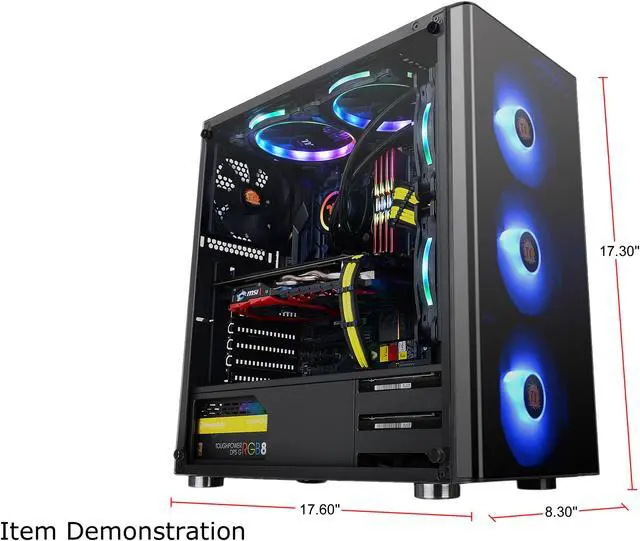 Alt view image 6 of 15 - Thermaltake V200 Tempered Glass RGB Edition Mid-Tower Chassis CA-1K8-00M1WN-01