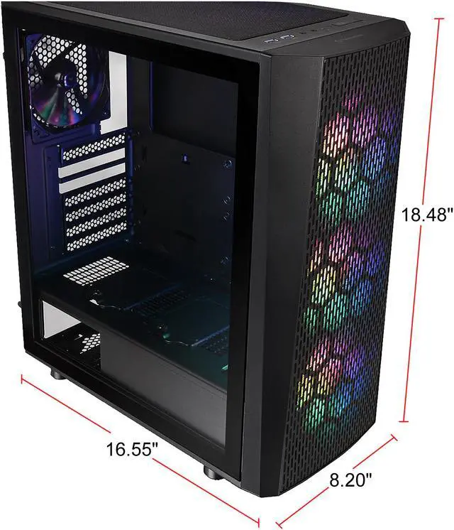 Alt view image 7 of 15 - Thermaltake Versa J24 Tempered Glass ARGB Edition 5V MB Sync Capable Mid-Tower Chassis CA-1L7-00M1WN-03