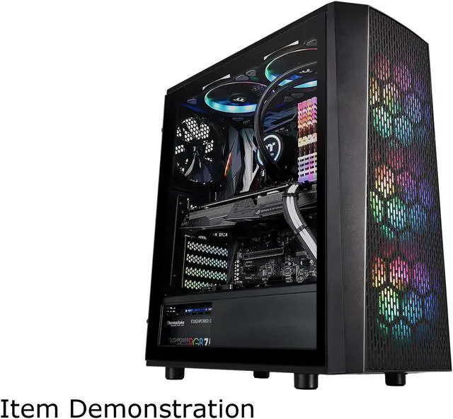 Alt view image 2 of 15 - Thermaltake Versa J24 Tempered Glass ARGB Edition 5V MB Sync Capable Mid-Tower Chassis CA-1L7-00M1WN-03