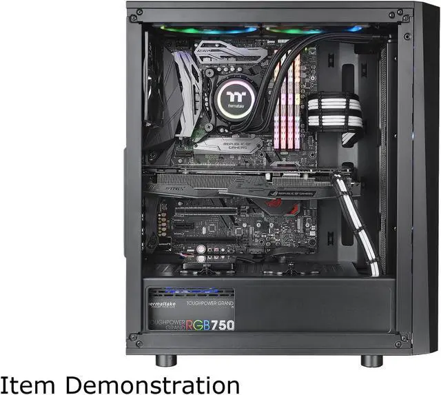 Alt view image 3 of 15 - Thermaltake Versa J24 Tempered Glass ARGB Edition 5V MB Sync Capable Mid-Tower Chassis CA-1L7-00M1WN-03
