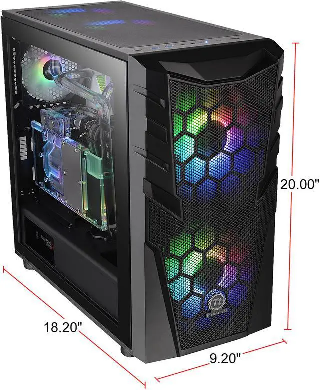 Alt view image 15 of 16 - Thermaltake Commander C32 Motherboard Sync ARGB ATX Mid Tower Computer Chassis with 2x 200mm ARGB 5V Motherboard Sync RGB Front Fans + 1x 120mm Rear Black Fan Pre-installed CA-1N3-00M1WN-00