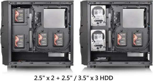 Alt view image 16 of 20 - Thermaltake Commander C33 Motherboard Sync ARGB ATX Mid Tower Computer Chassis with 2x 200mm ARGB 5V Motherboard Sync RGB Front Fans + 1x 120mm Rear Black Fan Pre-installed CA-1N4-00M1WN-00