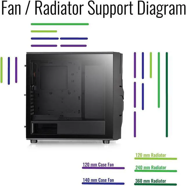 Alt view image 18 of 20 - Thermaltake Commander C33 Motherboard Sync ARGB ATX Mid Tower Computer Chassis with 2x 200mm ARGB 5V Motherboard Sync RGB Front Fans + 1x 120mm Rear Black Fan Pre-installed CA-1N4-00M1WN-00