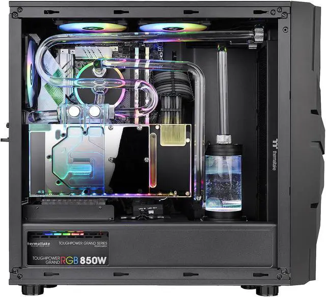 Alt view image 6 of 20 - Thermaltake Commander C33 Motherboard Sync ARGB ATX Mid Tower Computer Chassis with 2x 200mm ARGB 5V Motherboard Sync RGB Front Fans + 1x 120mm Rear Black Fan Pre-installed CA-1N4-00M1WN-00