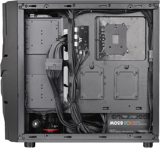 Alt view image 12 of 20 - Thermaltake Commander C33 Motherboard Sync ARGB ATX Mid Tower Computer Chassis with 2x 200mm ARGB 5V Motherboard Sync RGB Front Fans + 1x 120mm Rear Black Fan Pre-installed CA-1N4-00M1WN-00