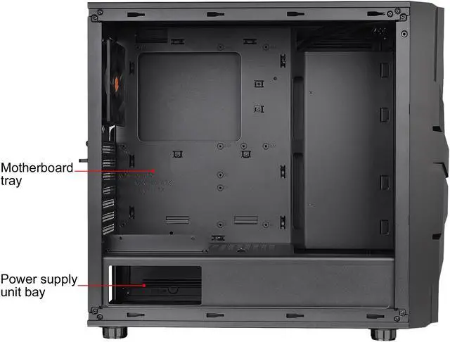 Alt view image 13 of 20 - Thermaltake Commander C33 Motherboard Sync ARGB ATX Mid Tower Computer Chassis with 2x 200mm ARGB 5V Motherboard Sync RGB Front Fans + 1x 120mm Rear Black Fan Pre-installed CA-1N4-00M1WN-00