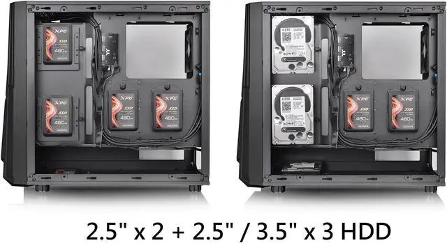 Alt view image 14 of 20 - Thermaltake Commander C35 Motherboard Sync ARGB ATX Mid Tower Computer Chassis with 2x 200mm ARGB 5V Motherboard Sync RGB Front Fans + 1x 120mm Rear Black Fan Pre-installed CA-1N6-00M1WN-00