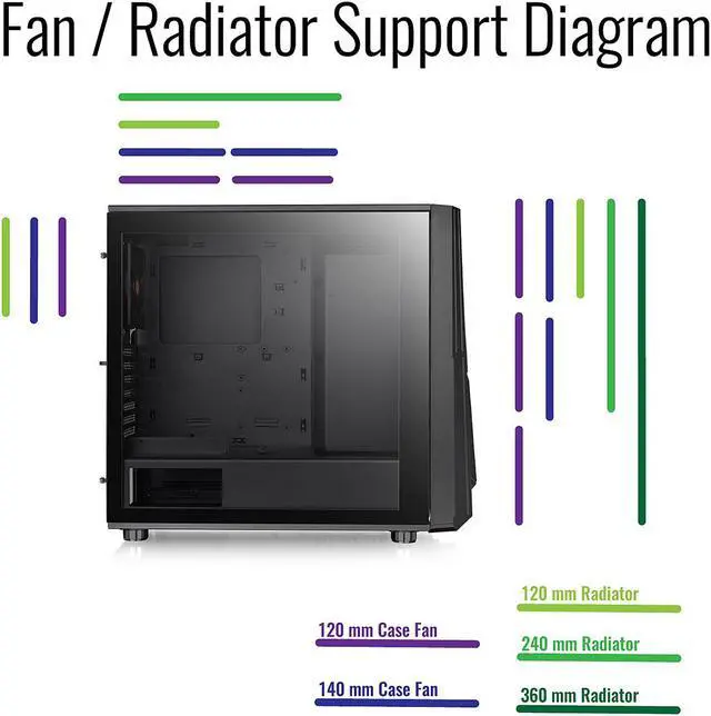 Alt view image 15 of 20 - Thermaltake Commander C35 Motherboard Sync ARGB ATX Mid Tower Computer Chassis with 2x 200mm ARGB 5V Motherboard Sync RGB Front Fans + 1x 120mm Rear Black Fan Pre-installed CA-1N6-00M1WN-00