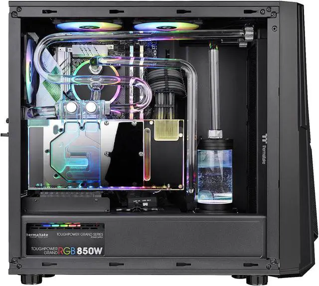 Alt view image 7 of 20 - Thermaltake Commander C35 Motherboard Sync ARGB ATX Mid Tower Computer Chassis with 2x 200mm ARGB 5V Motherboard Sync RGB Front Fans + 1x 120mm Rear Black Fan Pre-installed CA-1N6-00M1WN-00