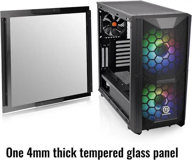 Alt view image 16 of 20 - Thermaltake Commander C35 Motherboard Sync ARGB ATX Mid Tower Computer Chassis with 2x 200mm ARGB 5V Motherboard Sync RGB Front Fans + 1x 120mm Rear Black Fan Pre-installed CA-1N6-00M1WN-00