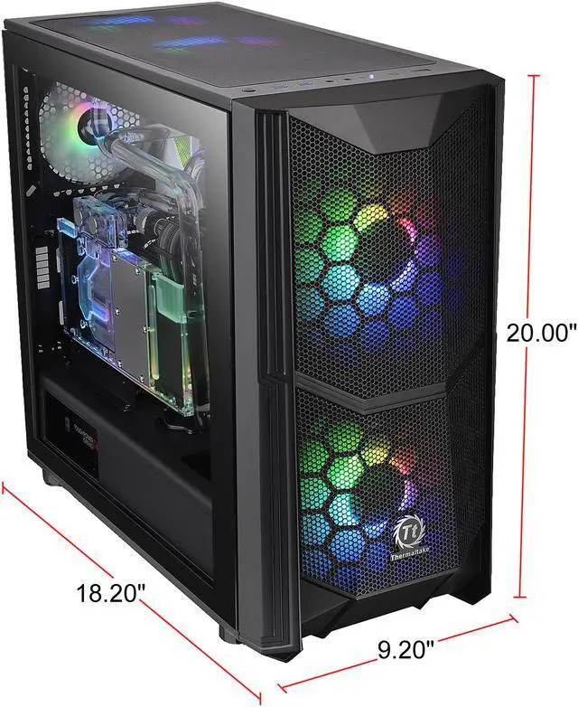 Alt view image 20 of 20 - Thermaltake Commander C35 Motherboard Sync ARGB ATX Mid Tower Computer Chassis with 2x 200mm ARGB 5V Motherboard Sync RGB Front Fans + 1x 120mm Rear Black Fan Pre-installed CA-1N6-00M1WN-00