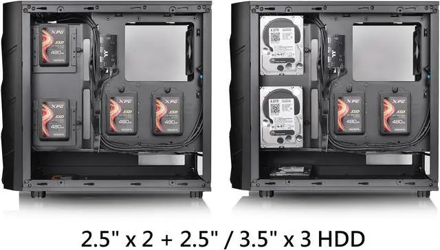 Alt view image 13 of 19 - Thermaltake Commander C36 Motherboard Sync ARGB ATX Mid Tower Computer Chassis with 2x 200mm ARGB 5V Motherboard Sync RGB Front Fans + 1x 120mm Rear Black Fan Pre-installed CA-1N7-00M1WN-00