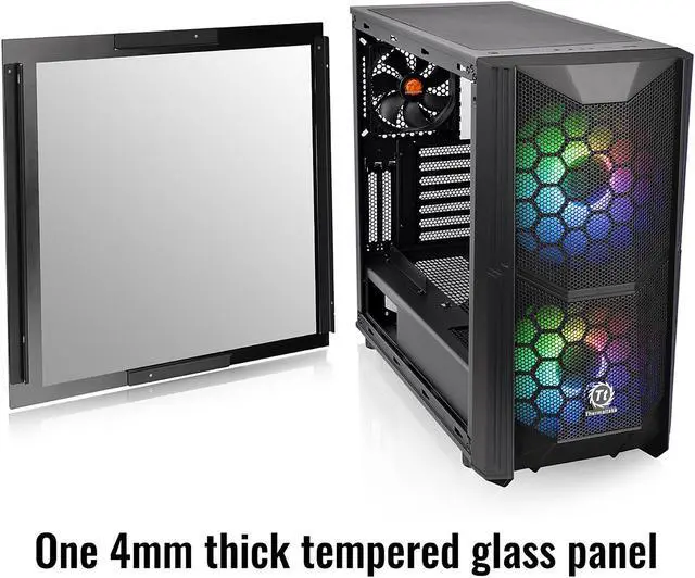 Alt view image 15 of 19 - Thermaltake Commander C36 Motherboard Sync ARGB ATX Mid Tower Computer Chassis with 2x 200mm ARGB 5V Motherboard Sync RGB Front Fans + 1x 120mm Rear Black Fan Pre-installed CA-1N7-00M1WN-00