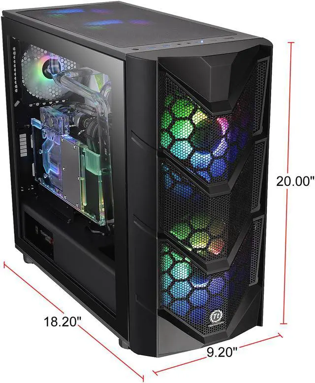 Alt view image 18 of 19 - Thermaltake Commander C36 Motherboard Sync ARGB ATX Mid Tower Computer Chassis with 2x 200mm ARGB 5V Motherboard Sync RGB Front Fans + 1x 120mm Rear Black Fan Pre-installed CA-1N7-00M1WN-00