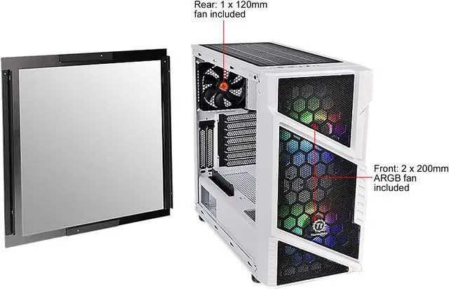 Alt view image 11 of 12 - Thermaltake Commander C31 TG Snow ARGB CA-1N2-00M6WN-00 White SPCC / Tempered Glass ATX Mid Tower Computer Case
