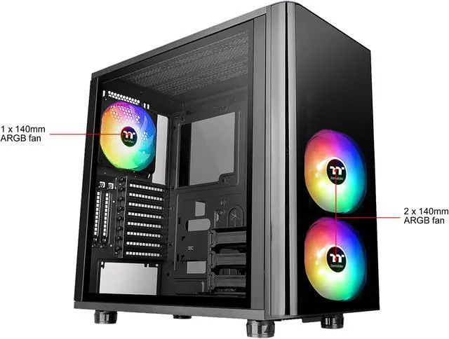 Alt view image 6 of 9 - Thermaltake View 31 TG ARGB Edition CA-1H8-00M1WN-02 Black SPCC / Tempered Glass ATX Mid Tower Computer Case