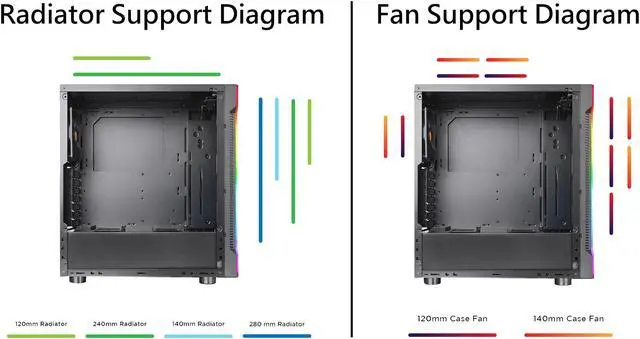 Alt view image 16 of 16 - Thermaltake H200 Tempered Glass RGB Light Strip ATX Mid Tower Case with One 120mm Rear Fan Pre-installed CA-1M3-00M1WN-03