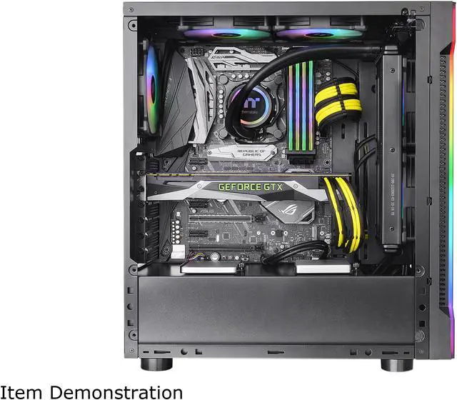 Alt view image 4 of 16 - Thermaltake H200 Tempered Glass RGB Light Strip ATX Mid Tower Case with One 120mm Rear Fan Pre-installed CA-1M3-00M1WN-03