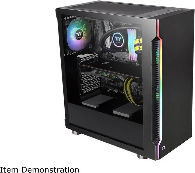 Alt view image 5 of 16 - Thermaltake H200 Tempered Glass RGB Light Strip ATX Mid Tower Case with One 120mm Rear Fan Pre-installed CA-1M3-00M1WN-03