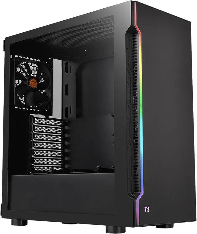 Main image of Thermaltake H200 Tempered Glass RGB Light Strip ATX Mid Tower Case with One 120mm Rear Fan Pre-installed CA-1M3-00M1WN-03