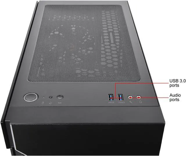 Alt view image 7 of 16 - Thermaltake H200 Tempered Glass RGB Light Strip ATX Mid Tower Case with One 120mm Rear Fan Pre-installed CA-1M3-00M1WN-03