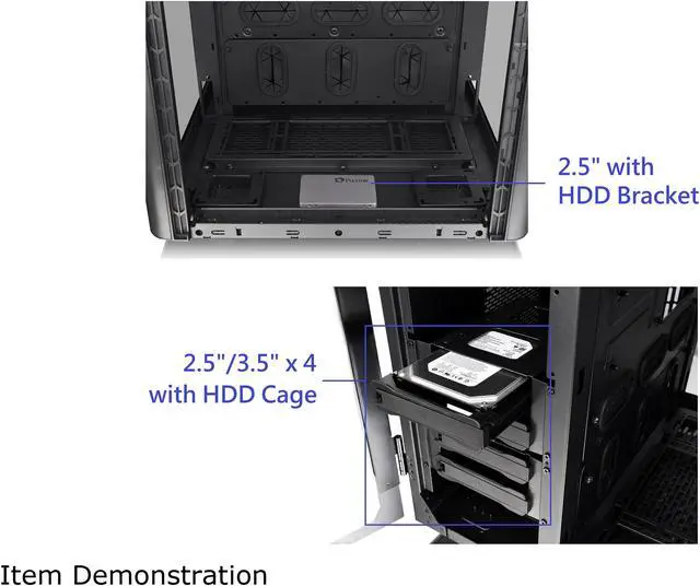 Alt view image 15 of 17 - Thermaltake Level 20 HT Black Edition 4 Tempered Glass Type-C Fully Modular E-ATX Full Tower Computer Chassis with 2 x 140mm Top Fan Pre-Installed CA-1P6-00F1WN-00