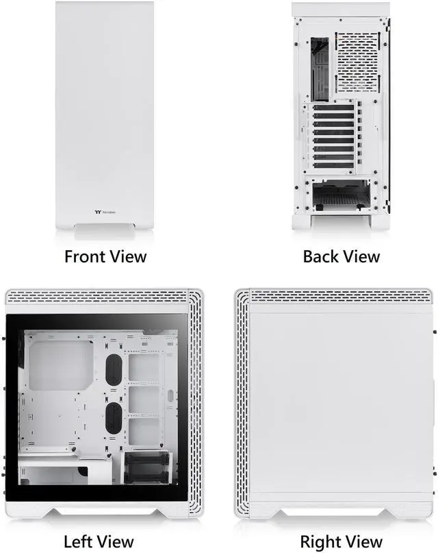 Alt view image 18 of 20 - Thermaltake S500 Tempered Glass Snow Edition ATX Mid-Tower Computer Case with 140mm Front Fan + 120mm Rear Fan Pre-Installed CA-1O3-00M6WN-00