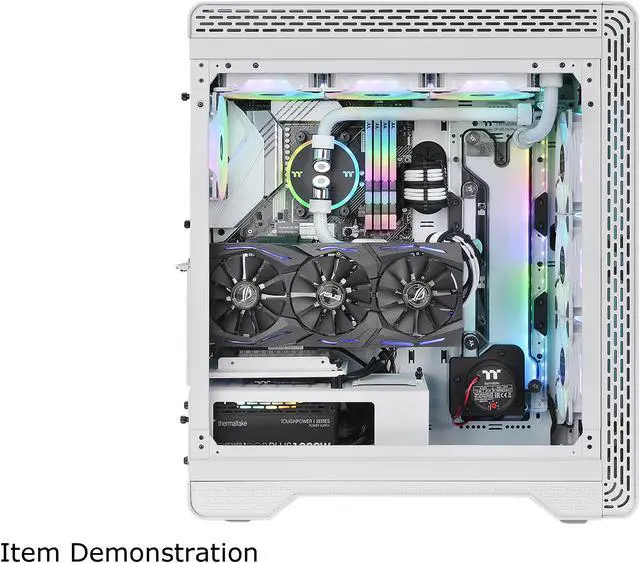Alt view image 2 of 20 - Thermaltake S500 Tempered Glass Snow Edition ATX Mid-Tower Computer Case with 140mm Front Fan + 120mm Rear Fan Pre-Installed CA-1O3-00M6WN-00