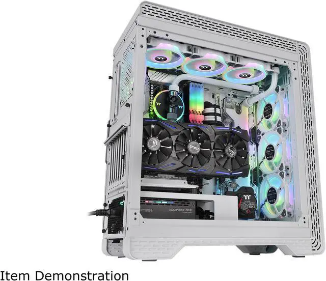 Alt view image 3 of 20 - Thermaltake S500 Tempered Glass Snow Edition ATX Mid-Tower Computer Case with 140mm Front Fan + 120mm Rear Fan Pre-Installed CA-1O3-00M6WN-00