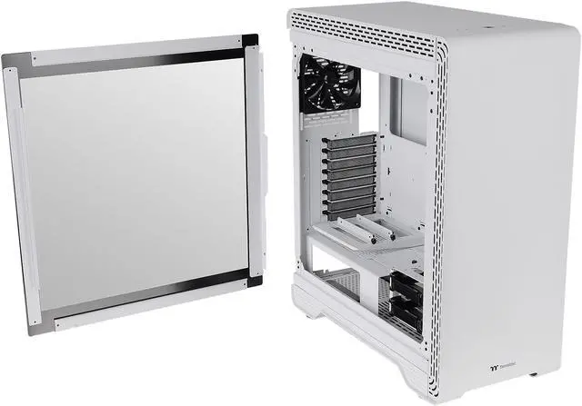 Alt view image 4 of 20 - Thermaltake S500 Tempered Glass Snow Edition ATX Mid-Tower Computer Case with 140mm Front Fan + 120mm Rear Fan Pre-Installed CA-1O3-00M6WN-00