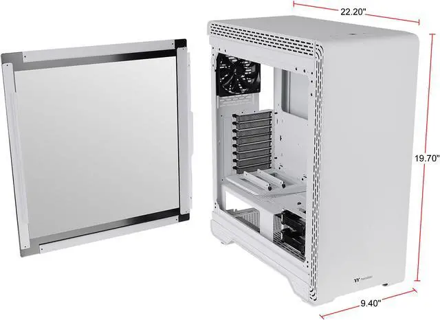 Alt view image 5 of 20 - Thermaltake S500 Tempered Glass Snow Edition ATX Mid-Tower Computer Case with 140mm Front Fan + 120mm Rear Fan Pre-Installed CA-1O3-00M6WN-00