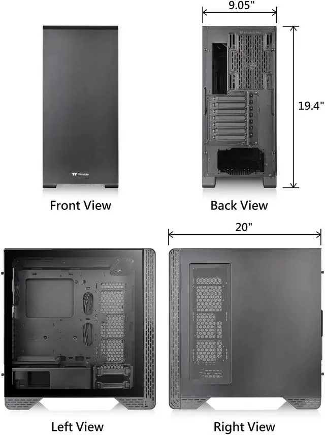 Alt view image 16 of 17 - Thermaltake S300 Tempered Glass Edition ATX Mid-Tower Computer Case with 120mm Rear Fan Pre-Installed CA-1P5-00M1WN-00